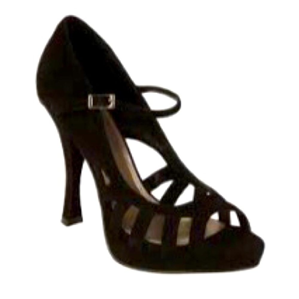 Fergie Suede Strappy Mary Jane Pumps in Black, Size 10 EXCELLENT!